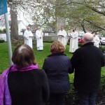 Lighting Pascal Candle at Easter Vigil Mass