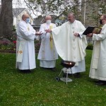 Lighting Pascal Candle at Easter Vigil Mass